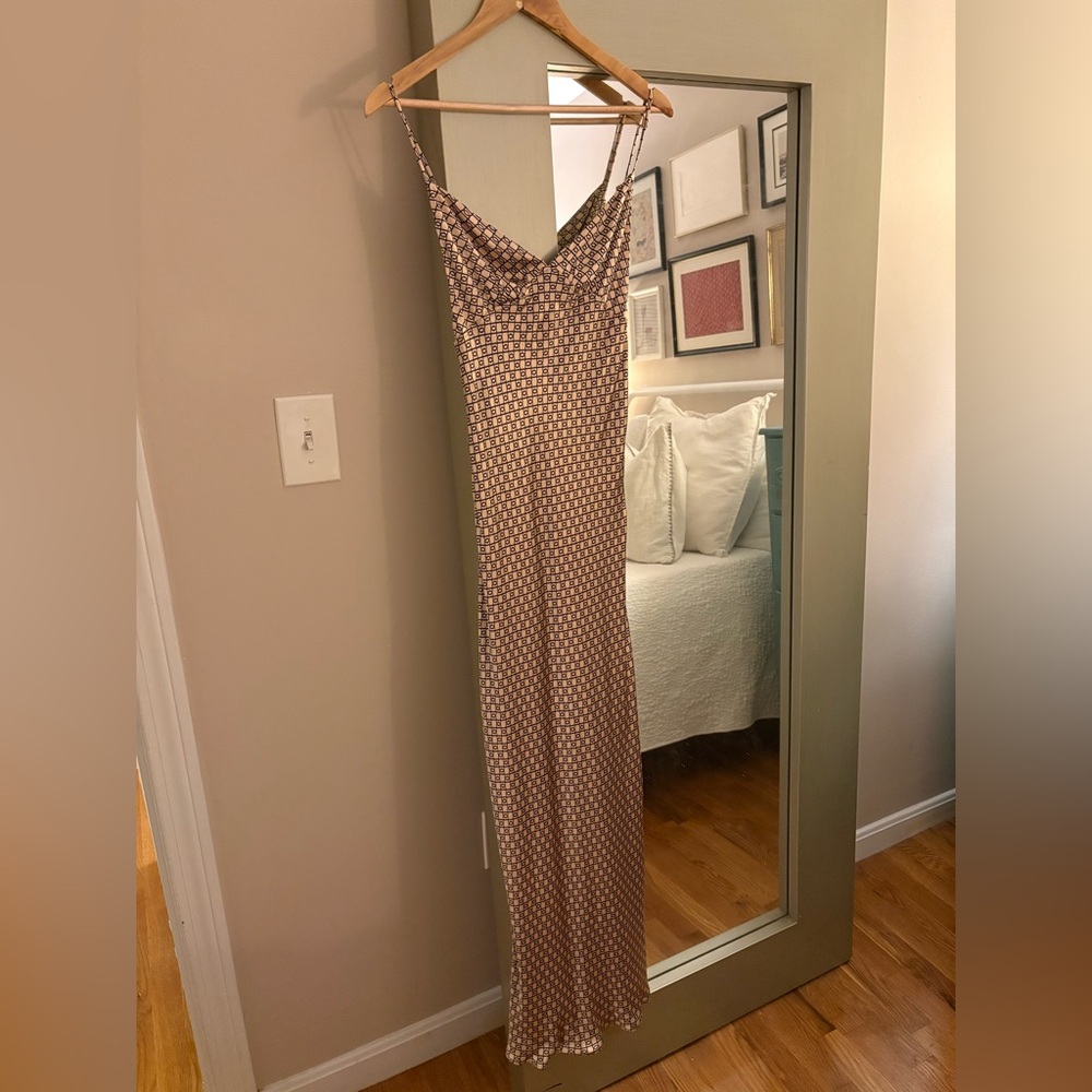 DISSH Brown Polka Dot Maxi Slip Dress